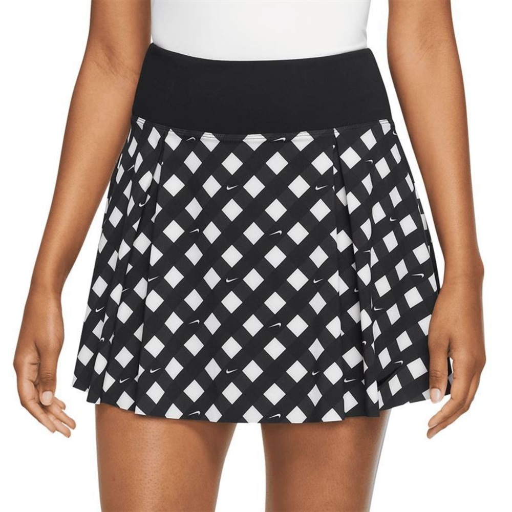 Nike Dri-FIT Club Printed Black White Checkered Tennis Skort Women’s Size XS